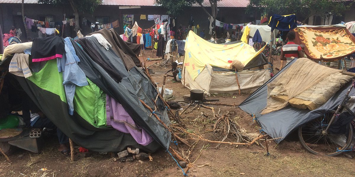 Tents in a refugee camp in Lunda Norte.