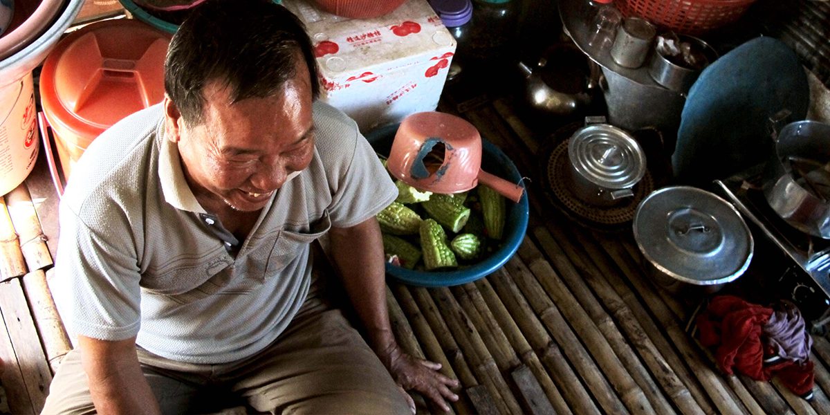 Un réfugié vietnamien au Cambodge.