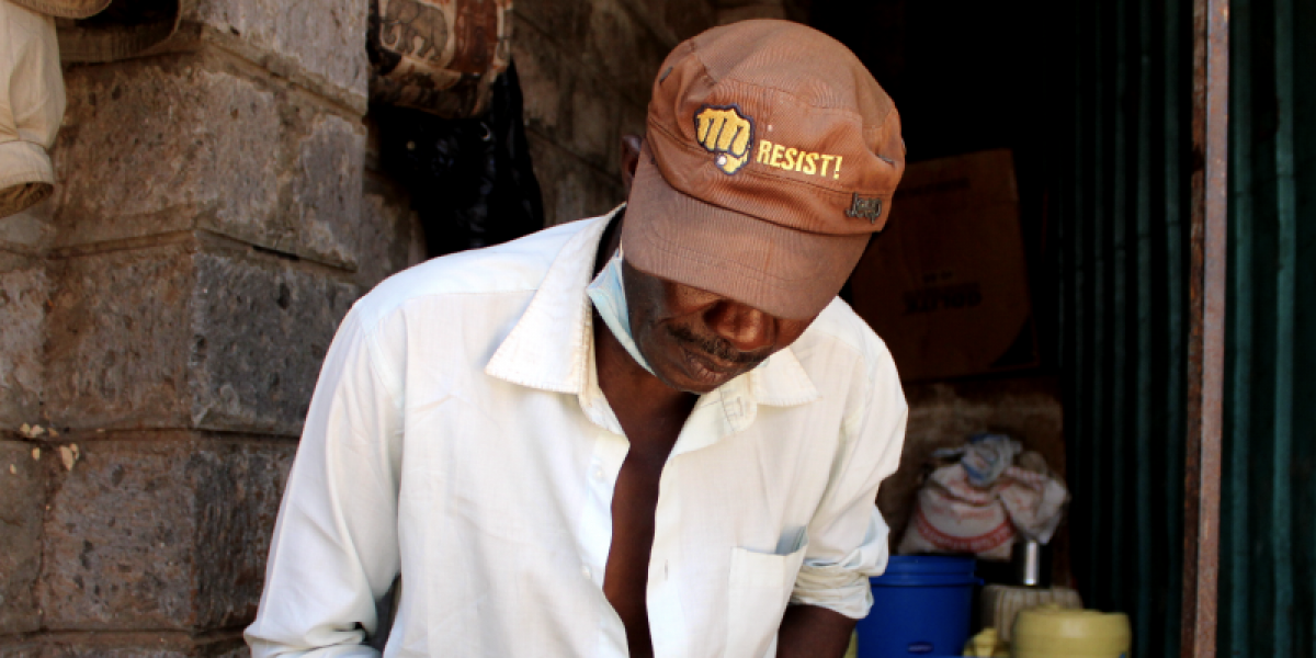 A supplier of the JRS Mikono Craft shop craving wood.