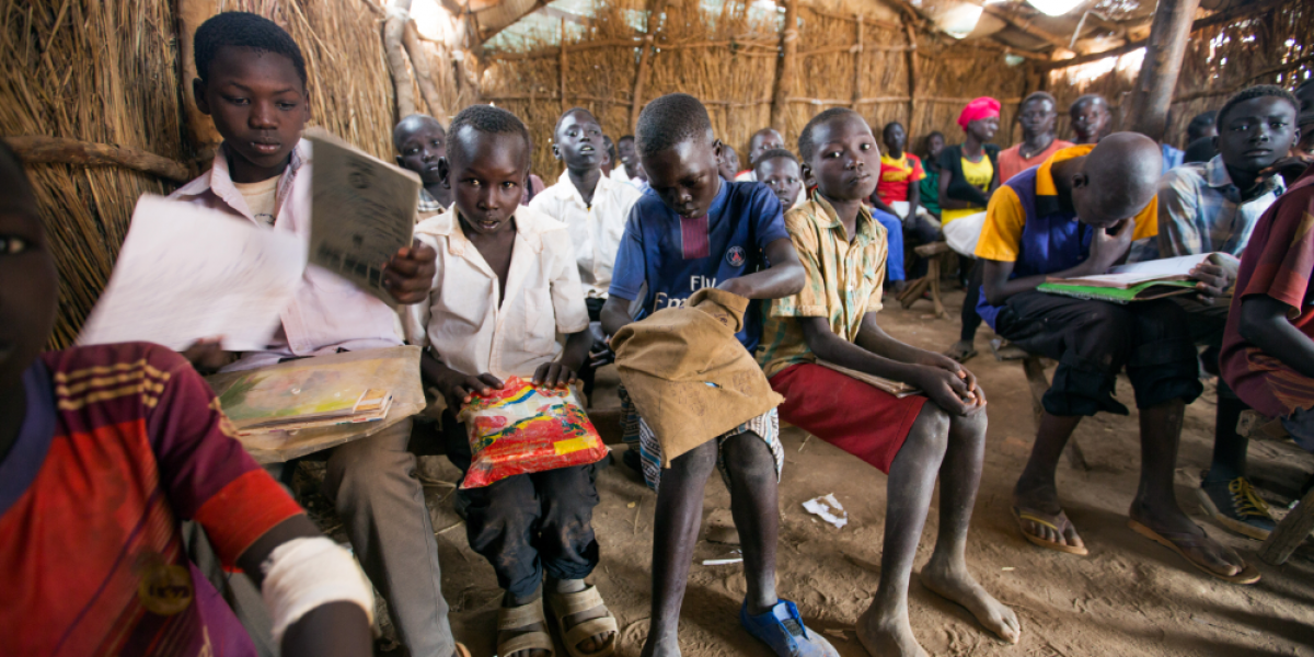 Chidlren studying in South Sudan