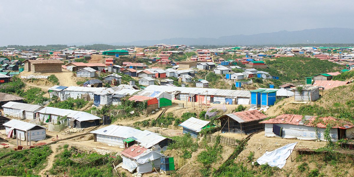 Overview of the Kutupalong refugee camp in Cox's Bazar.
