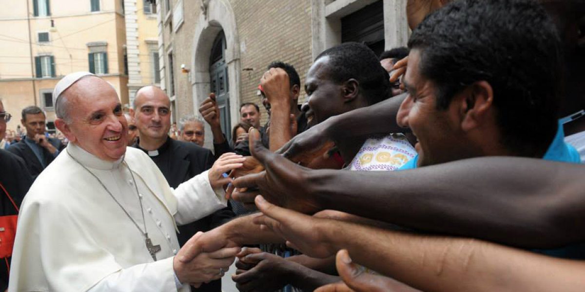 Pope Francis visiting Centro Astalli, JRS Italy. (Jesuit Refugee Service)