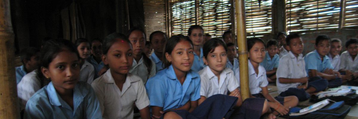 Children study at the Shanyarima Camp in Nepal (Jesuit Refugee Service).