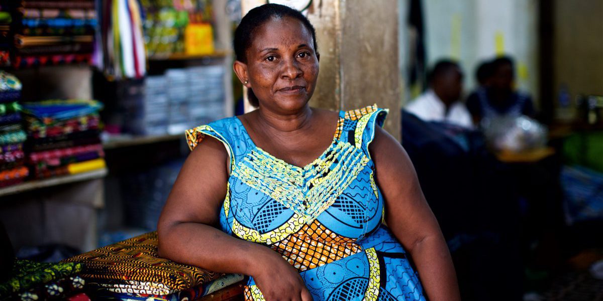 Refugee self-reliance: After graduating from JRS business class, Jeannette was granted a small no-interest loan from JRS. She now runs her own business in Kampala, Uganda. (Denis Bosnic/JRS)