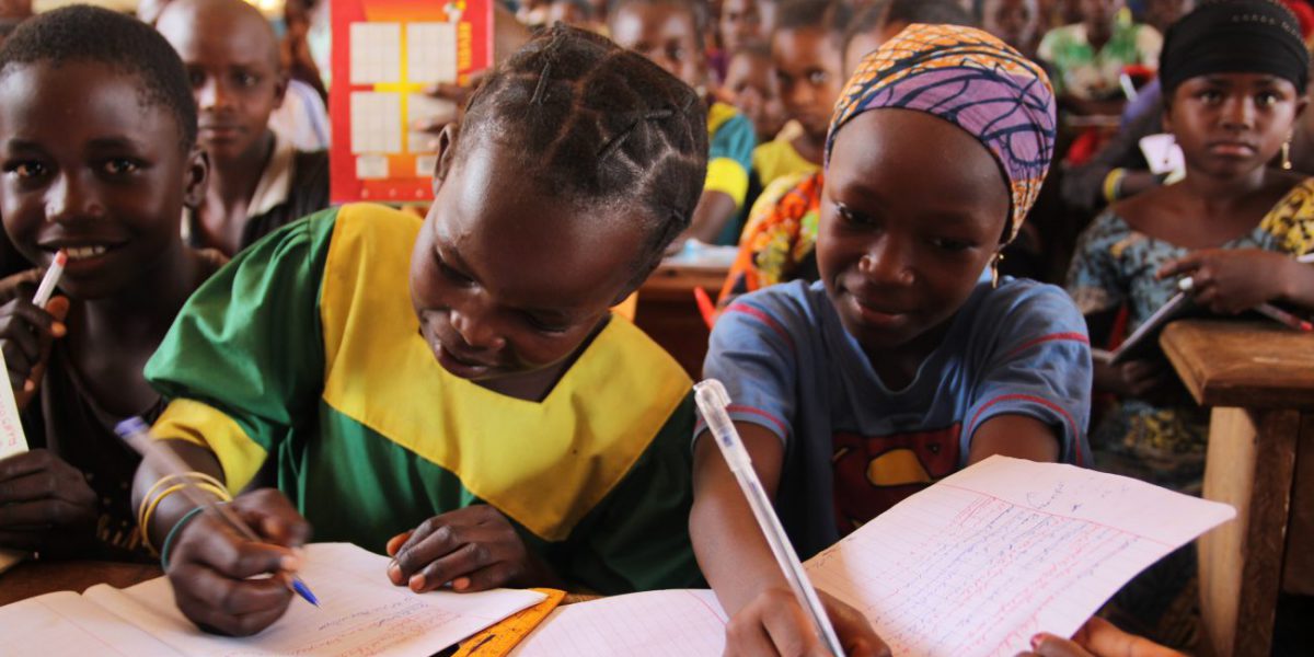 Young refugees attend school in CAR.