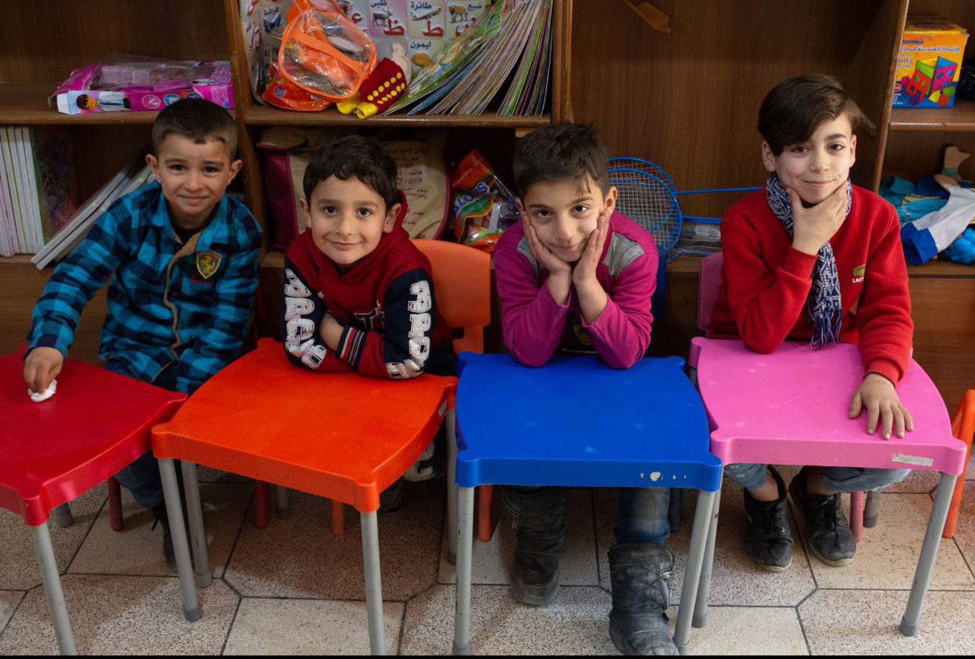 Young students at the JRS Child Friendly Space (CFS) in Aleppo, SFyria. (Jesuit Refugee Service)
