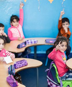 Children attend a JRS class at the Frans Van Der Lugt Centre, Lebanon.