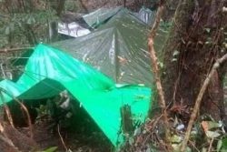 Makeshift tent protecting IDPs in Myanmar.