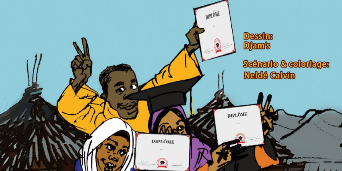 JRS et HCR ont créé une bande dessinée pour informer les jeunes réfugiés sur les différentes opportunités d’études supérieures existantes au Tchad.