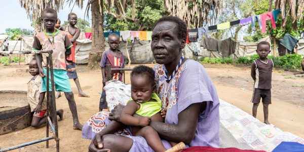 Ajah and her grandchildren in Maban, South Sudan. On World Refugee Day, we offer a prayer for our forgotten forcibly displaced brothers and sisters.
