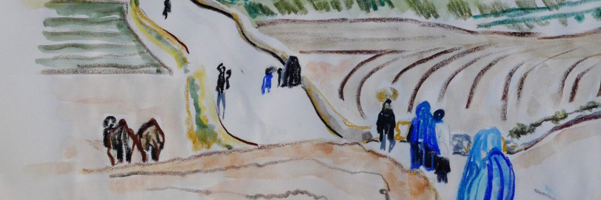 afghans in displacement - drawing by silvia kaepelli