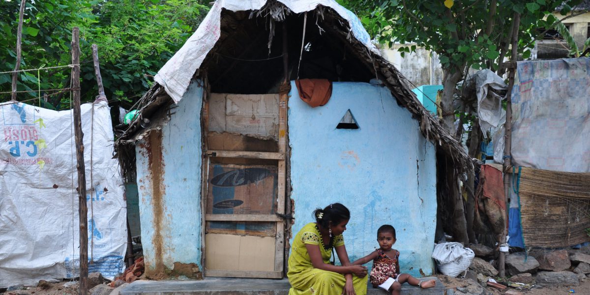 A woman with a child in Tamil Nadu, India. 40 years after the outbreak of conflict in Sri Lanka JRS continues to advocate for durable solutions for Tamil refugees.