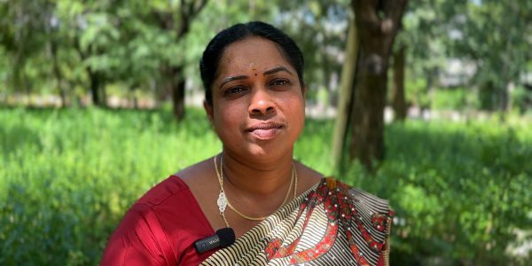 Selva, JRS field officer in Tamil Nadu, India. Selva is a Peace Artisan. She conducted awareness-raising programmes in the form of art performances to build peaceful relationships.