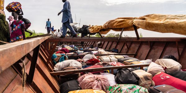 JRS joins other organisations in calling for greater support from the international community to respond to the crisis in Sudan. A boat carrying the belongings of people fleeing the conflict in Sudan (Jesuit Refugee Service).