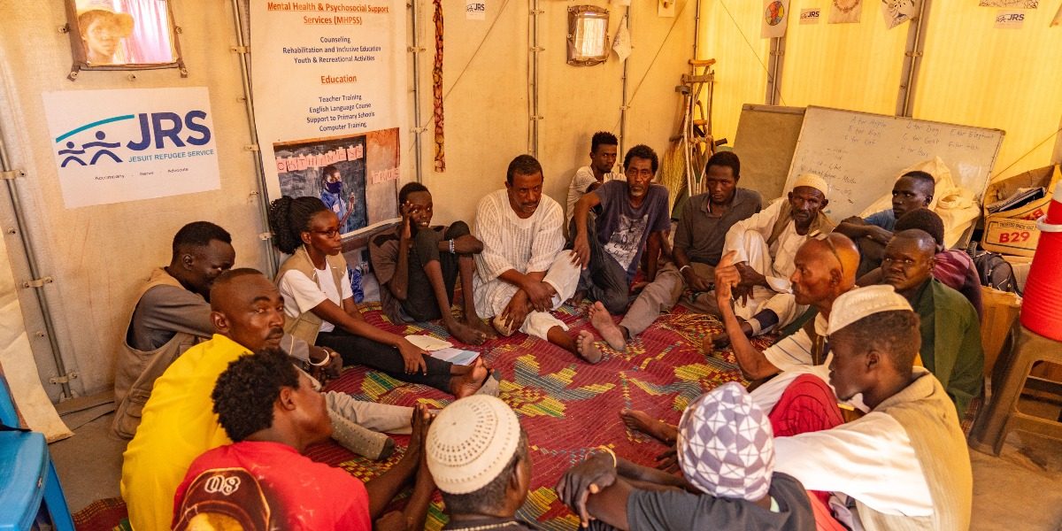 JRS conducting MHPSS activities in Renk, South Sudan, as part of the response to the conflict in Sudan (Jesuit Refugee Service).