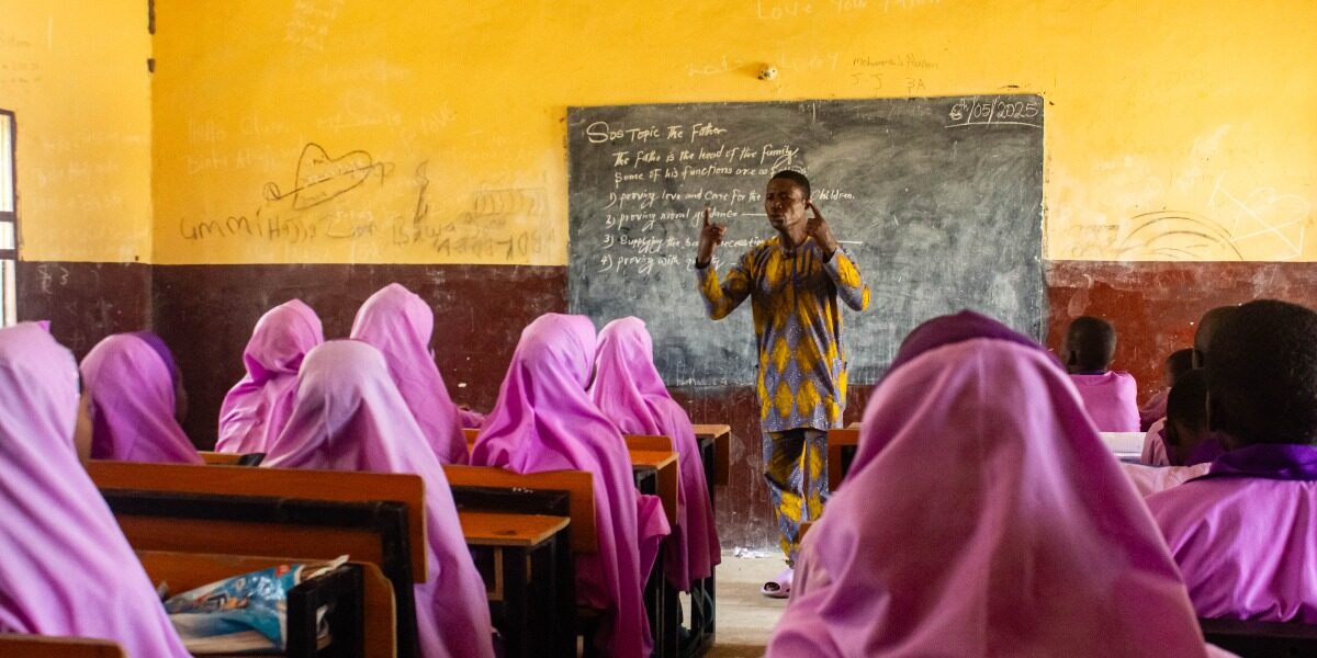 With support from the European Union, JRS Nigeria increases access to safe, quality education for children in Borno State, Nigeria. Borno State, Nigeria, children attending classes (Jesuit Refugee Service)
